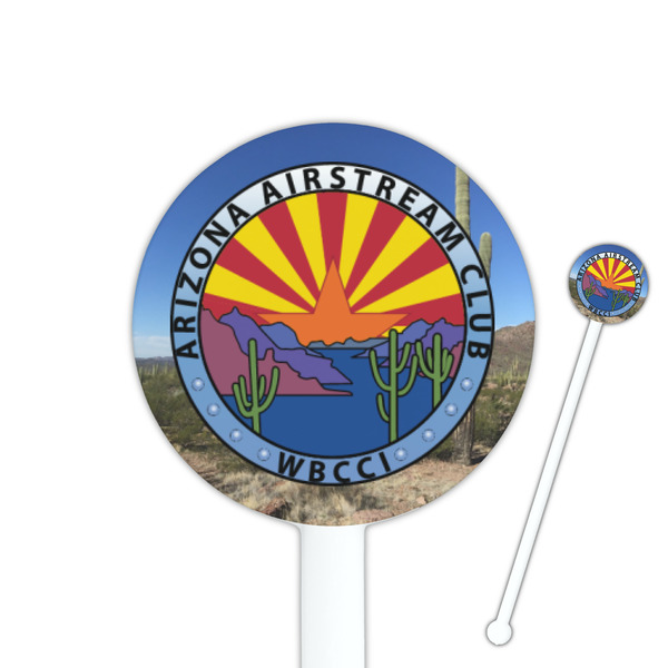 Custom Arizona Airstream Club 5.5" Round Plastic Stir Sticks - White - Single-Sided