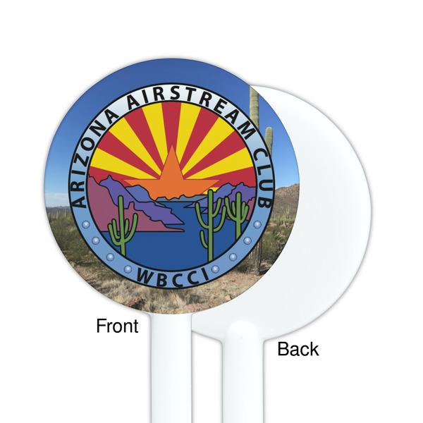 Arizona Airstream Club White Plastic 5.5" Stir Stick - Single Sided - Round - Front & Back