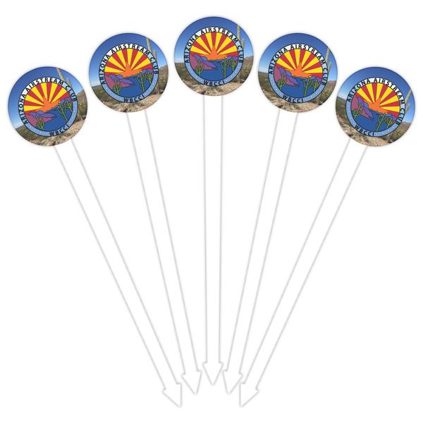 Arizona Airstream Club White Plastic 6" Food Pick - Round - Fan View