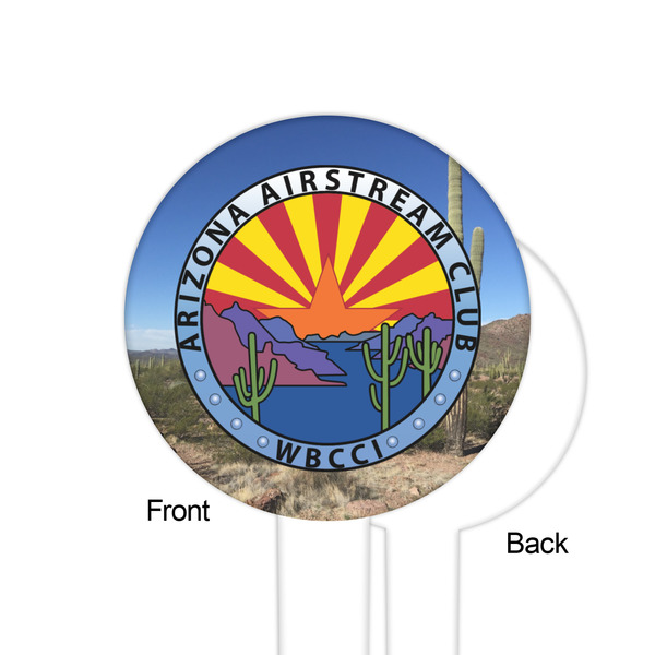 Arizona Airstream Club White Plastic 6" Food Pick - Round - Single Sided - Front & Back