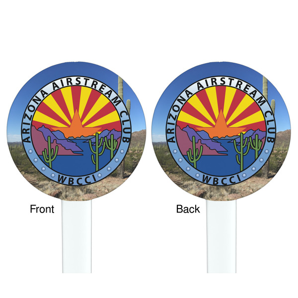 Arizona Airstream Club White Plastic 7" Stir Stick - Double Sided - Round - Front & Back
