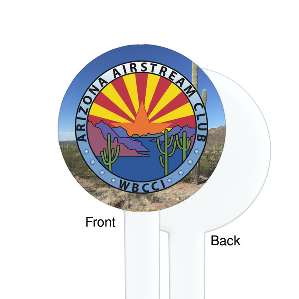 Arizona Airstream Club White Plastic 7" Stir Stick - Single Sided - Round - Front & Back