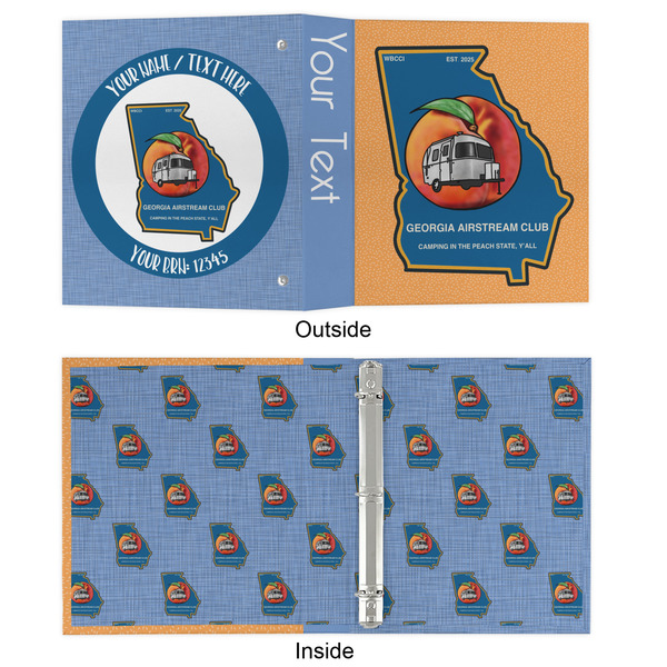 Georgia Airstream Club 3 Ring Binders - Full Wrap - 1" - Approval