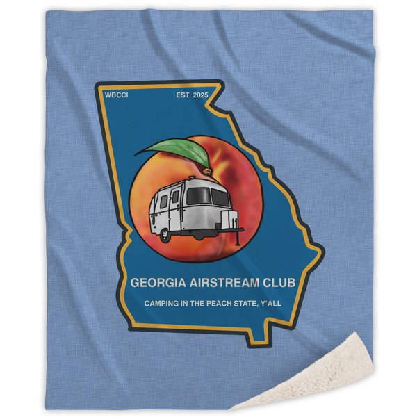 Custom Georgia Airstream Club Sherpa Throw Blanket