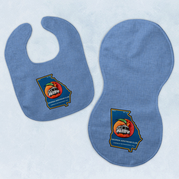Custom Georgia Airstream Club Baby Bib & Burp Set