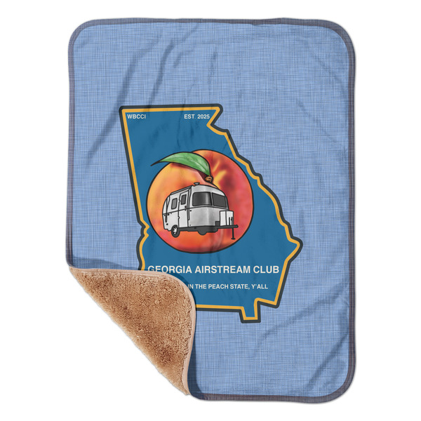 Custom Georgia Airstream Club Sherpa Baby Blanket - 30" x 40"