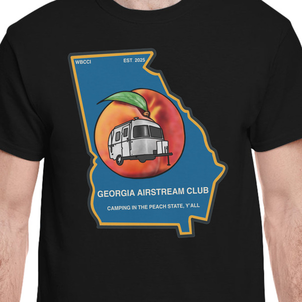 Georgia Airstream Club Black Crew T-Shirt on Model - CloseUp