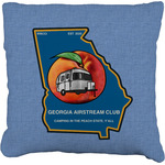 Georgia Airstream Club Faux-Linen Throw Pillow 16"