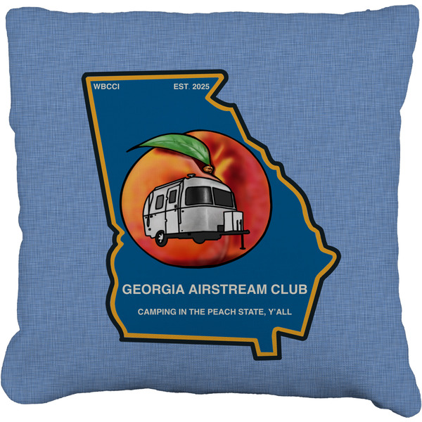 Custom Georgia Airstream Club Faux-Linen Throw Pillow 18"