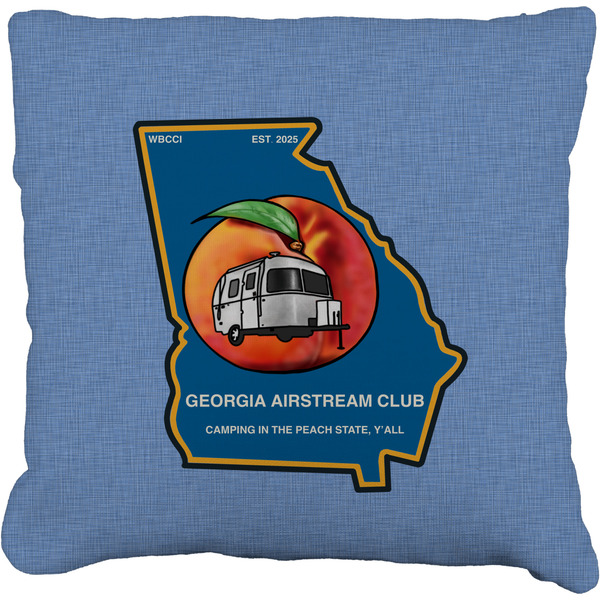 Custom Georgia Airstream Club Faux-Linen Throw Pillow 20"