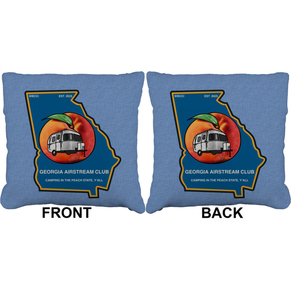 Georgia Airstream Club Burlap Pillow Approval