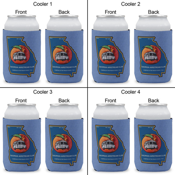 Georgia Airstream Club Can Cooler - Standard 12oz - Set of 4 - Front & Back