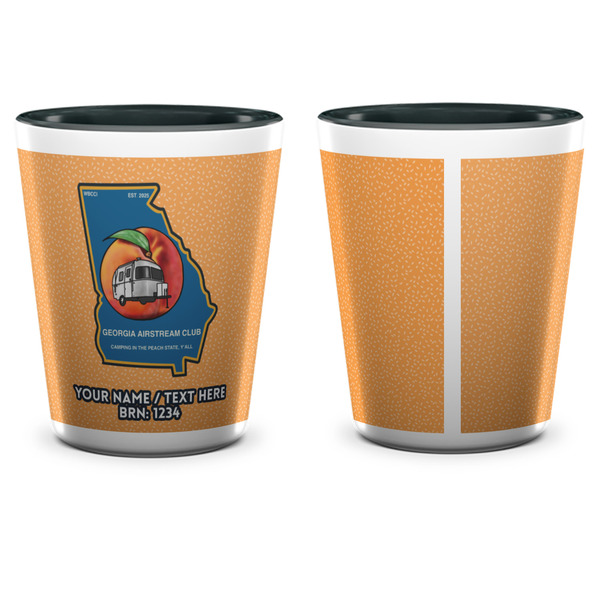 Georgia Airstream Club Ceramic Shot Glass - Two Tone - Front & Back