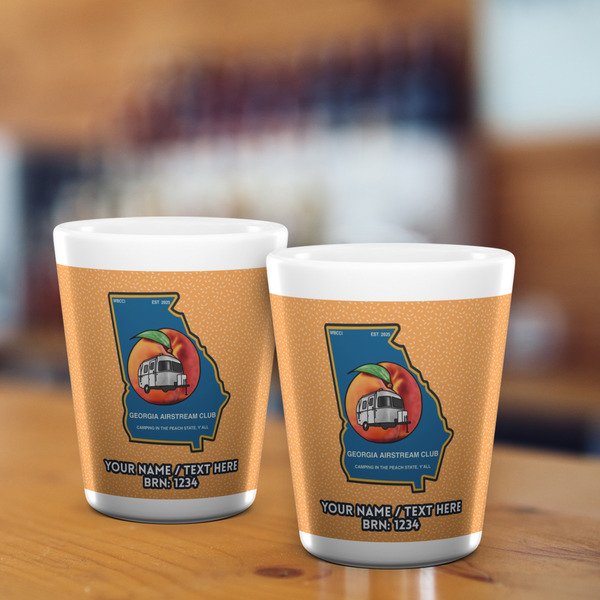 Georgia Airstream Club Ceramic Shot Glass - White - Lifestyle