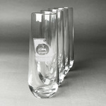 Georgia Airstream Club Champagne Flutes - Stemless - Laser Engraved - Set of 4