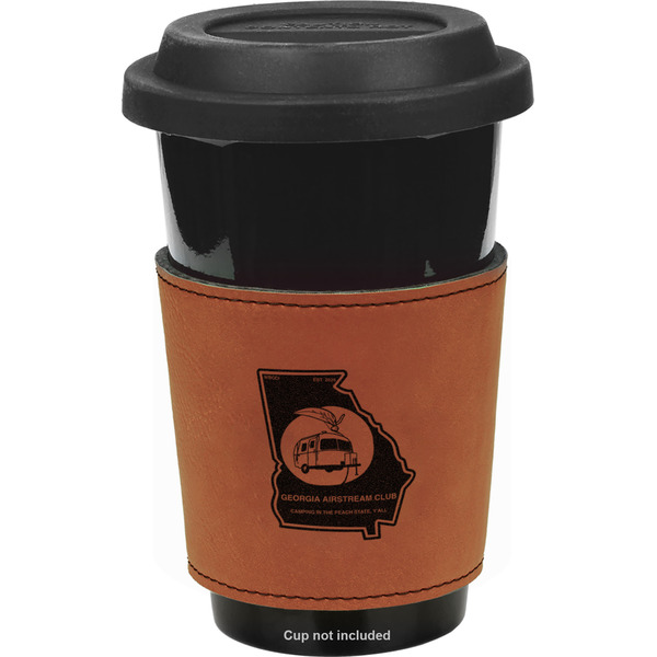 Georgia Airstream Club Cognac Leatherette Mug Sleeve - Front