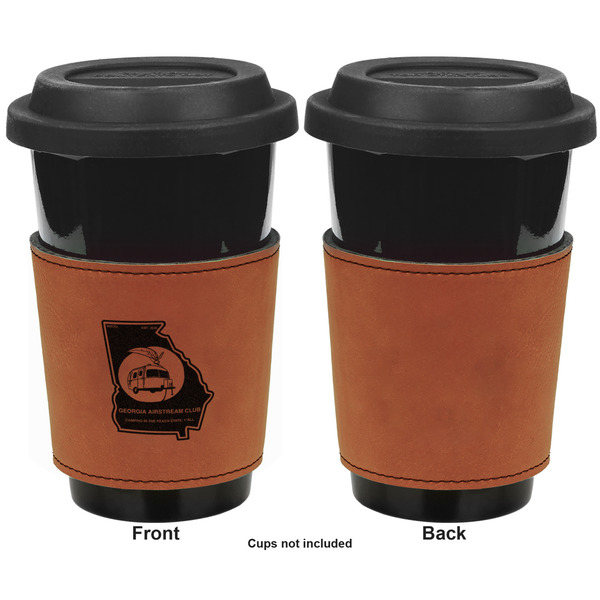 Georgia Airstream Club Cognac Leatherette Mug Sleeve - Single Sided Approval