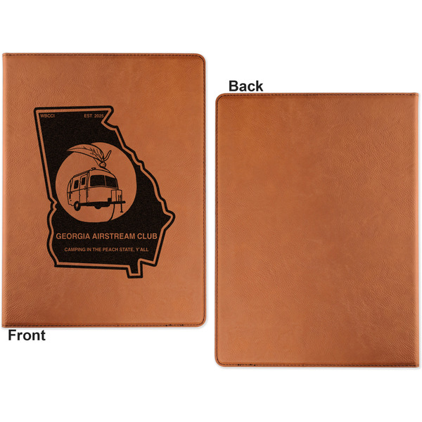 Georgia Airstream Club Cognac Leatherette Portfolios with Notepad - Large - Single Sided - Apvl