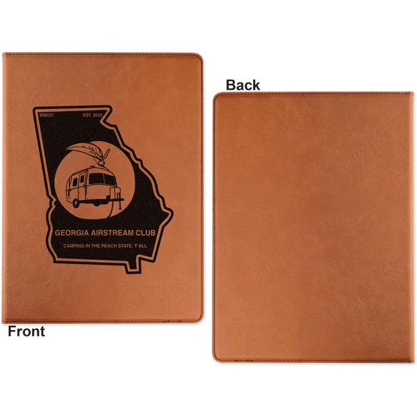 Georgia Airstream Club Cognac Leatherette Portfolios with Notepad - Small - Single Sided- Apvl