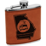 Georgia Airstream Club Leatherette Wrapped Stainless Steel Flask