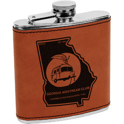 Georgia Airstream Club Leatherette Wrapped Stainless Steel Flask