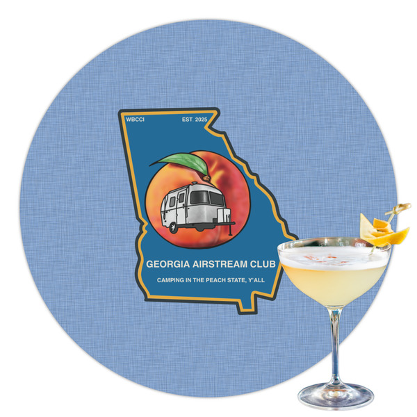 Custom Georgia Airstream Club Printed Drink Topper - 3.5"