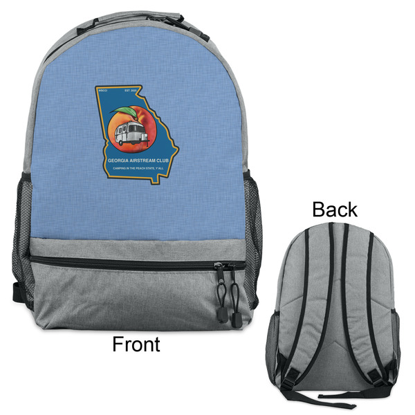 Georgia Airstream Club Large Backpack - Gray - Front & Back View