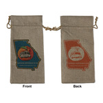 Georgia Airstream Club Burlap Gift Bag - Large - Double-Sided
