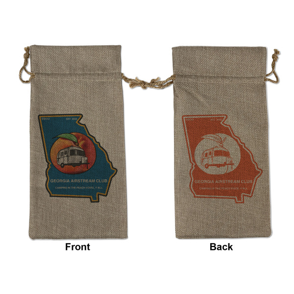 Custom Georgia Airstream Club Burlap Gift Bag - Large - Double-Sided