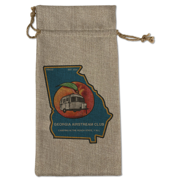 Georgia Airstream Club Large Burlap Gift Bags - Front