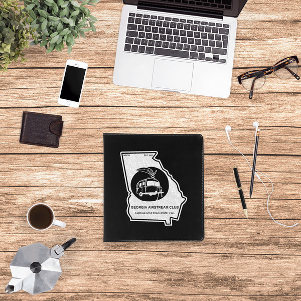 Georgia Airstream Club Leather Binder - 1" - Black - Lifestyle