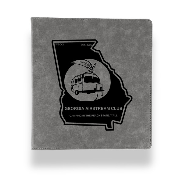Georgia Airstream Club Leather Binder - 1" - Grey - Front View