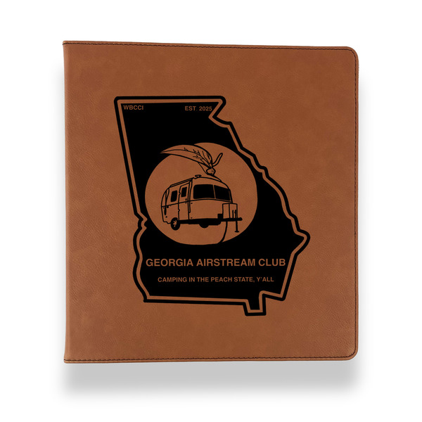 Georgia Airstream Club Leather Binder - 1" - Rawhide - Front View