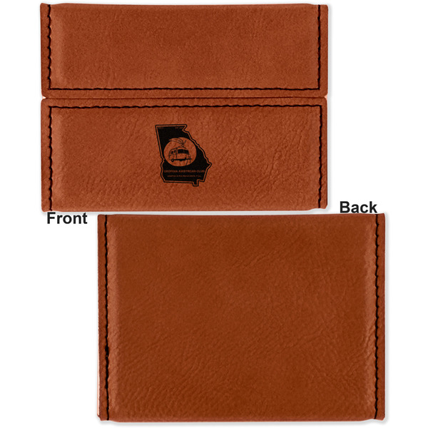 Georgia Airstream Club Leather Business Card Holder Front Back Single Sided - Apvl
