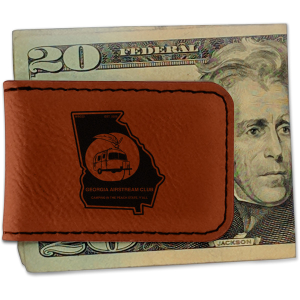 Custom Georgia Airstream Club Leatherette Magnetic Money Clip