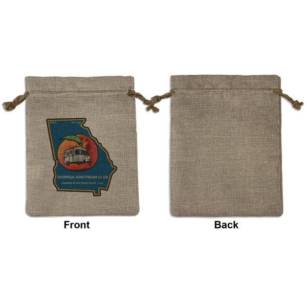 Georgia Airstream Club Medium Burlap Gift Bag - Front Approval