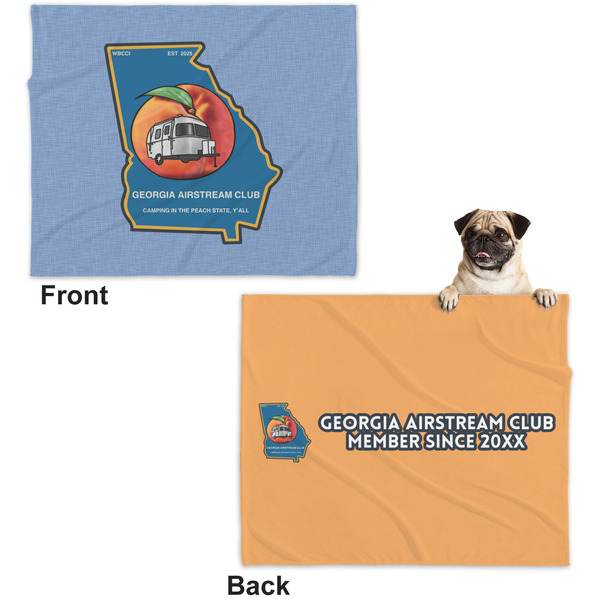 Georgia Airstream Club Microfleece Dog Blanket - Large- Front & Back
