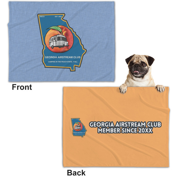 Georgia Airstream Club Microfleece Dog Blanket - Regular - Front & Back