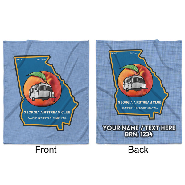 Georgia Airstream Club Minky Blanket - 50"x60" - Double Sided - Front & Back