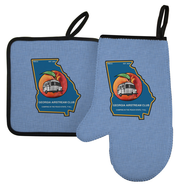 Custom Georgia Airstream Club Left Oven Mitt & Pot Holder Set