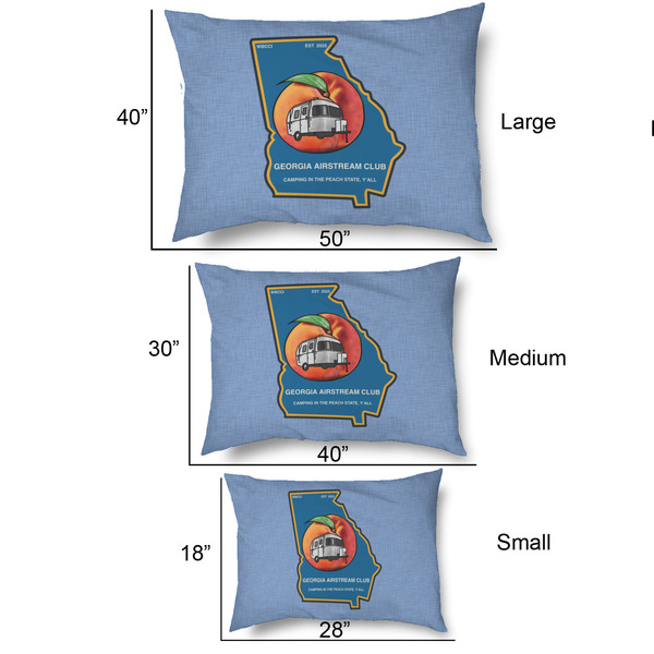 Georgia Airstream Club Outdoor Dog Beds - SIZE CHART