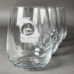 Georgia Airstream Club Stemless Wine Glasses - Laser Engraved- Set of 4