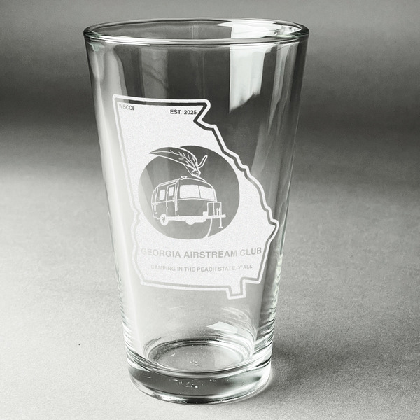 Custom Georgia Airstream Club Pint Glass - Laser Engraved