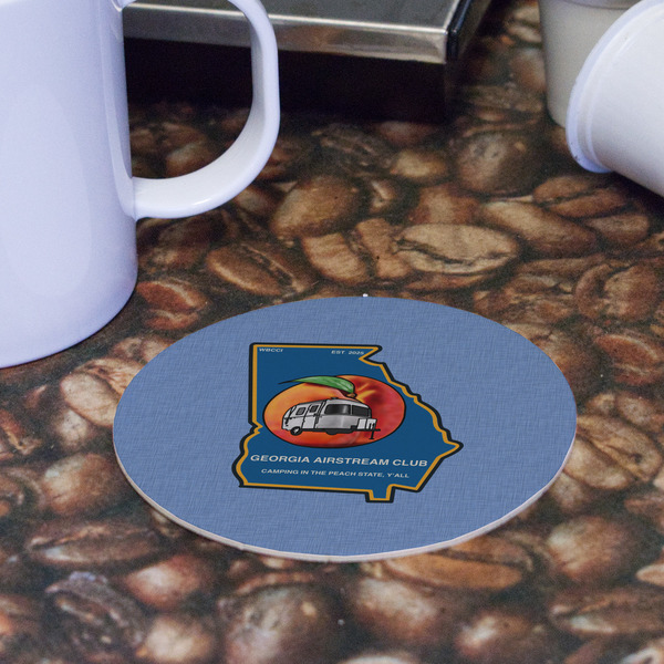 Georgia Airstream Club Round Paper Coaster - Front