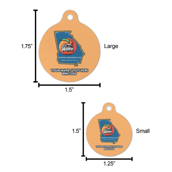 Georgia Airstream Club Round Pet ID Tag - Comparison Scale