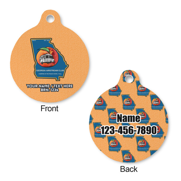 Georgia Airstream Club Round Pet ID Tag - Small - Front & Back View