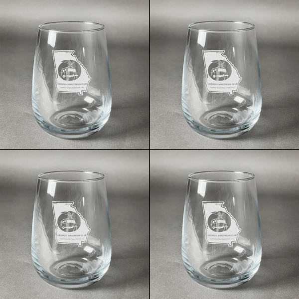 Georgia Airstream Club Set of Four Personalized Stemless Wineglasses (Approval)