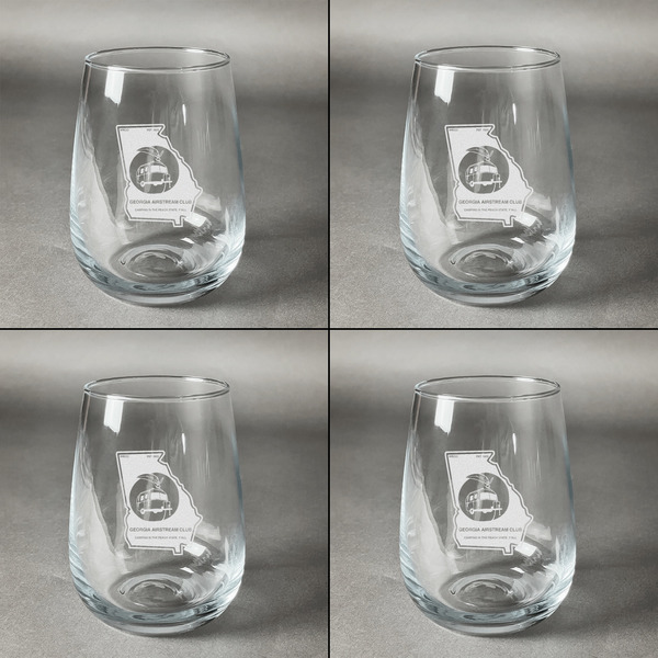 Georgia Airstream Club Set of Four Personalized Stemless Wineglasses (Approval)