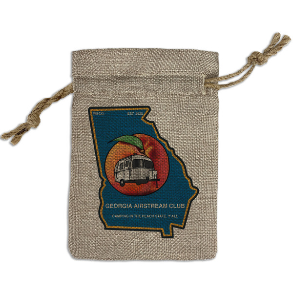 Georgia Airstream Club Small Burlap Gift Bag - Front