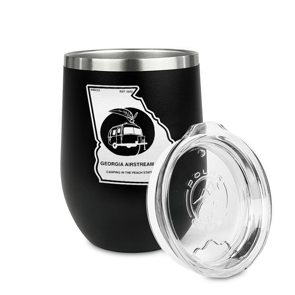 Georgia Airstream Club Stainless Wine Tumblers - Black - Double Sided - Alt View